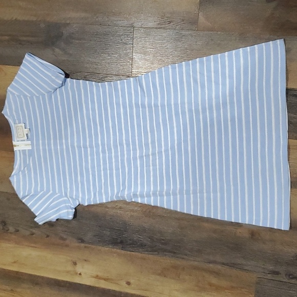STS sail to sable pale blue striped lightweight knit dress - Picture 1 of 7